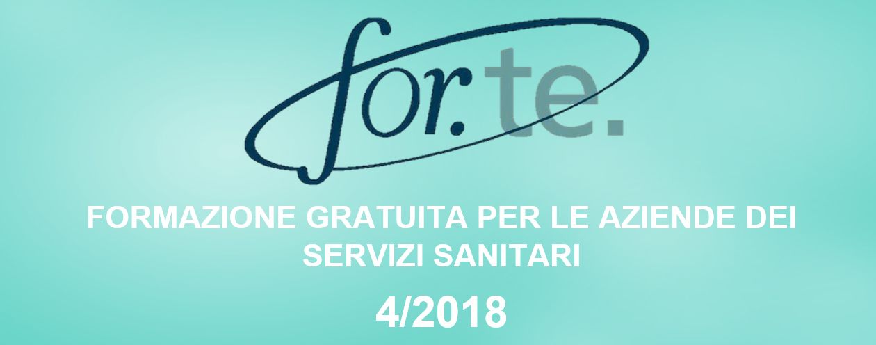 FORMAZIONE GRATUITA PER LE AZIENDE DEI SERVIZI SANITARI Avviso Speciale 4/2018